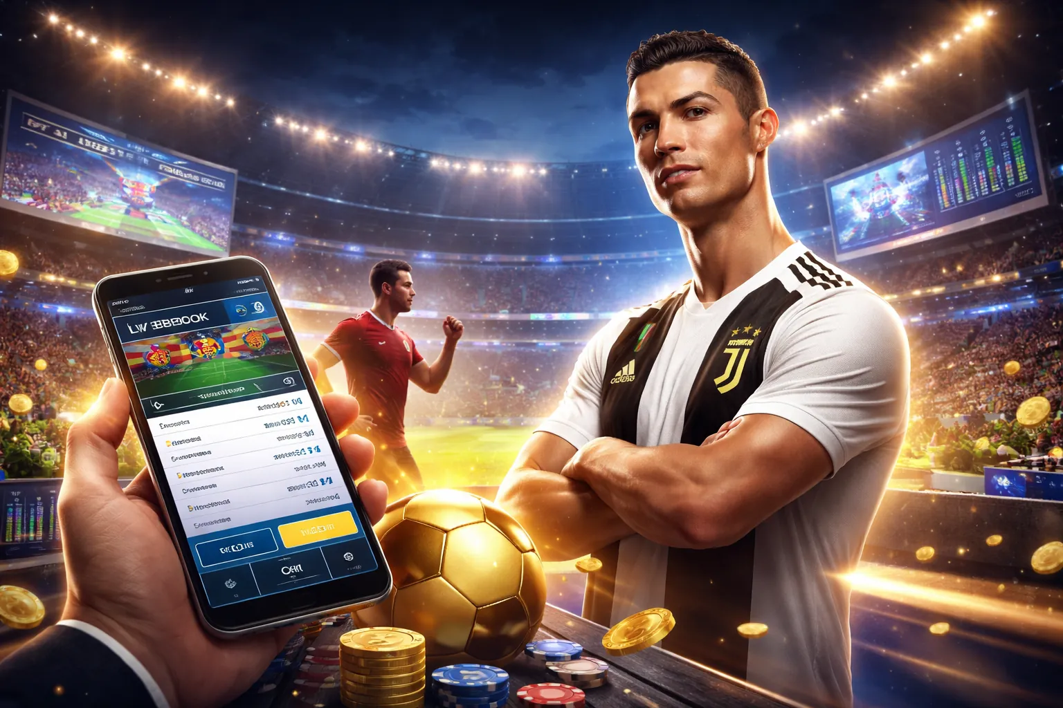 Hình nền cá cược thể thao năng động với kèo tỷ lệ Bet88